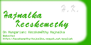 hajnalka kecskemethy business card