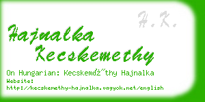 hajnalka kecskemethy business card